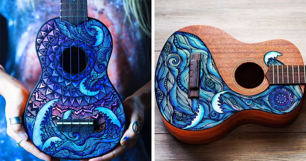 Гитара в стиле хиппи