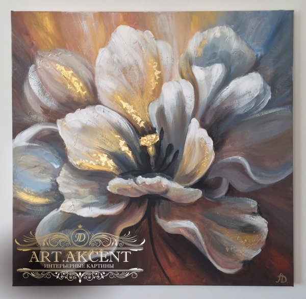 Ирисы акрилом с поталью с акрилом