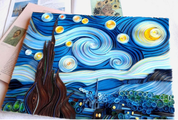 Ван Гог Звёздная ночь пластилином