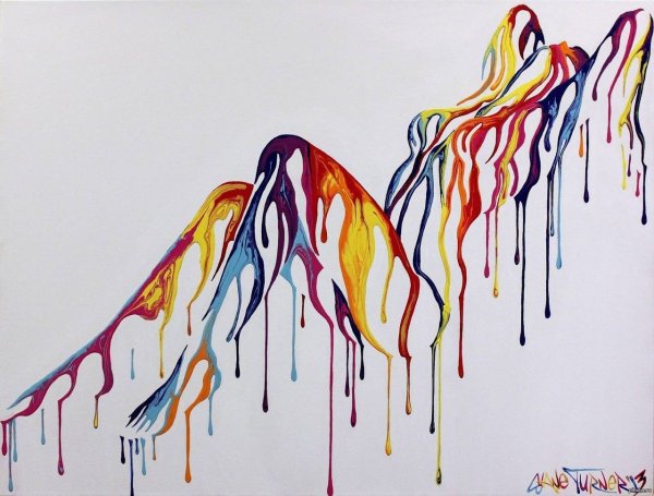 Потеки краски еа стене