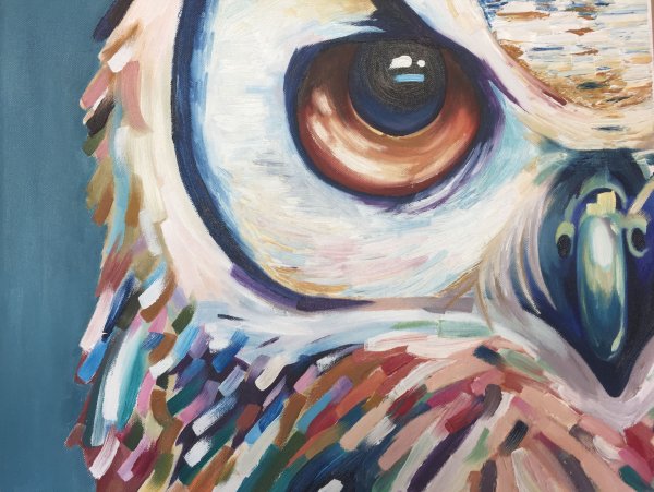 Сова живопись гуашь акрил