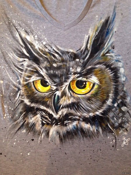 Сова красками