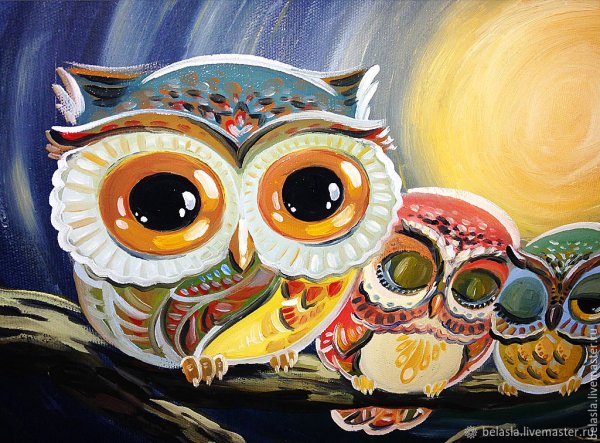 Совенок маслом
