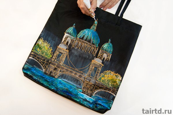 Роспись сумок акриловыми красками мастер класс