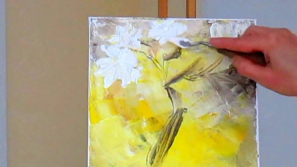 Акрил техника мастихином