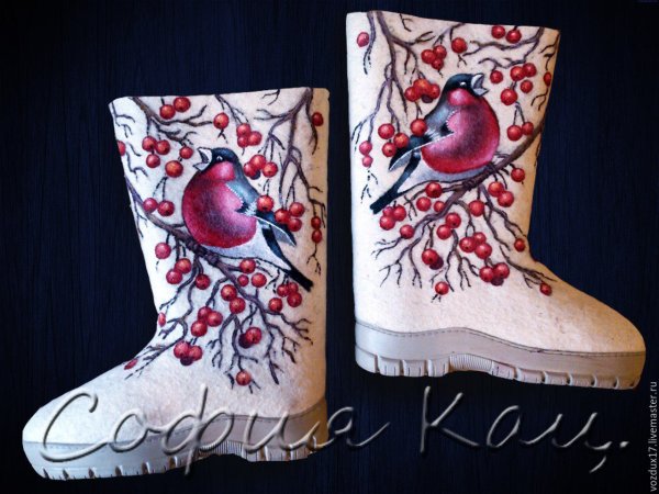 Валенки разрисованные