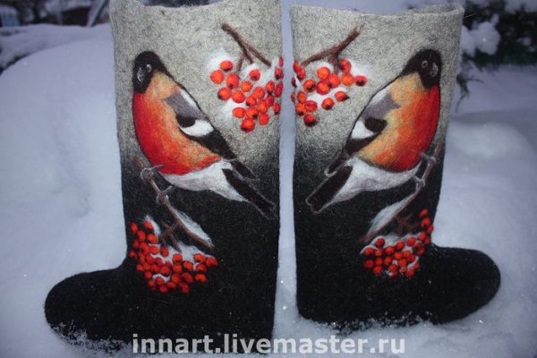 Роспись валенок акриловыми красками