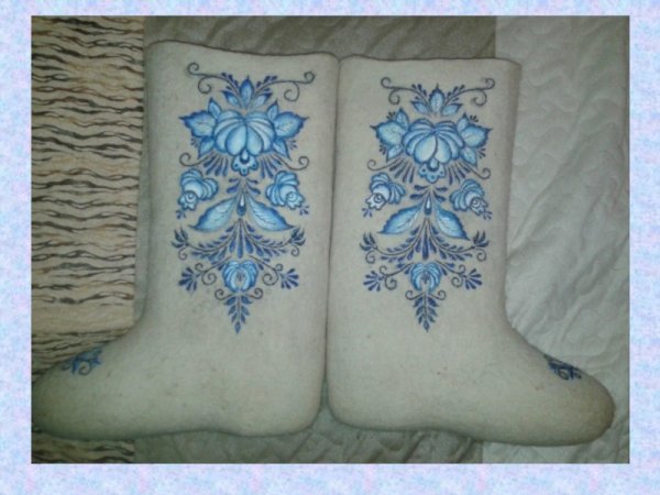 Краска для росписи валенок