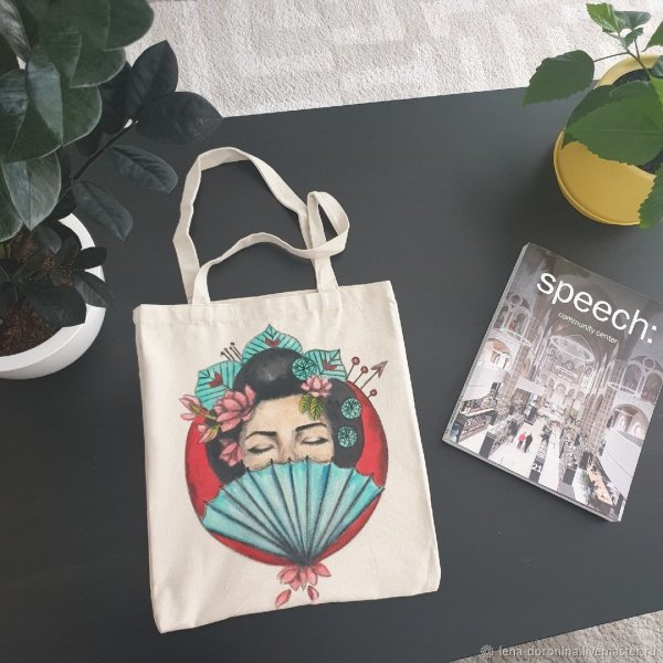 Сумка шоппер роспись акрилом