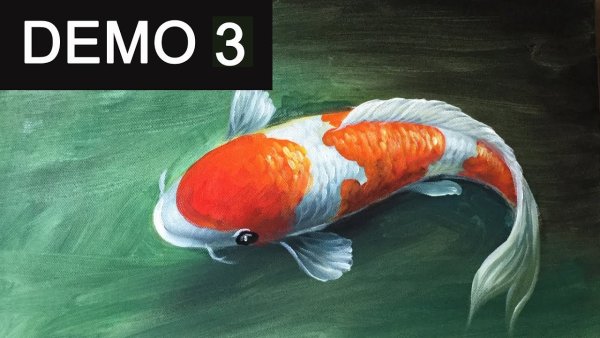 Lesson 1 - Koi Fish 3d Painting on Clear Perspex Acrylic - timelapse Version