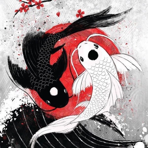 Японские карпы Инь Янь