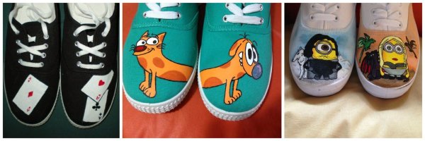 Рисунки на кроссовках акриловыми красками