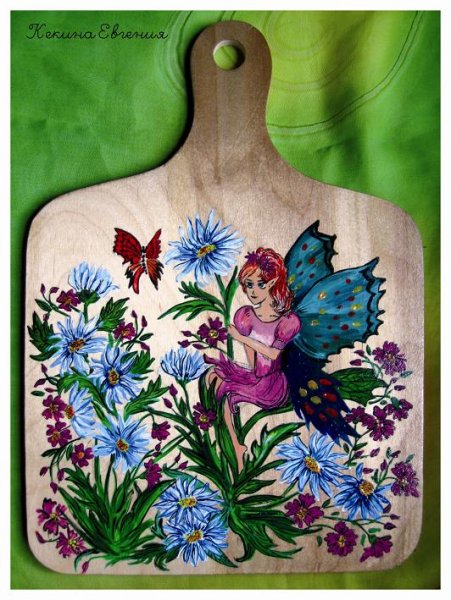 Роспись досок разделочных акриловыми красками