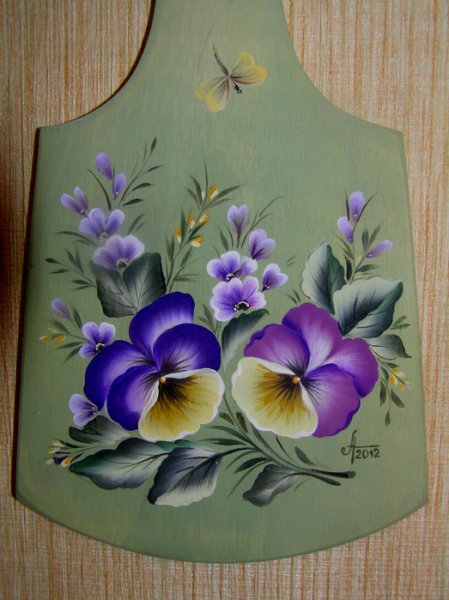 Анютины глазки двойным мазком