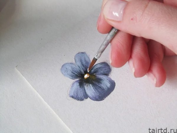 Анютины глазки роспись акрилом