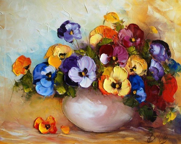 Анютины глазки китайская роспись