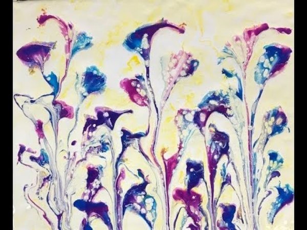 Рисование нитками и гуашью