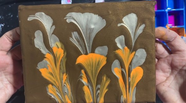 Рисование нитками и красками