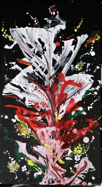 Северное сияние рисование нитками и красками