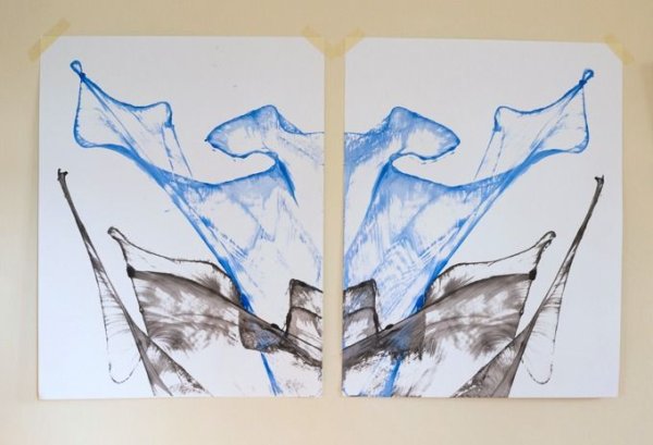 Рисование нитками и красками