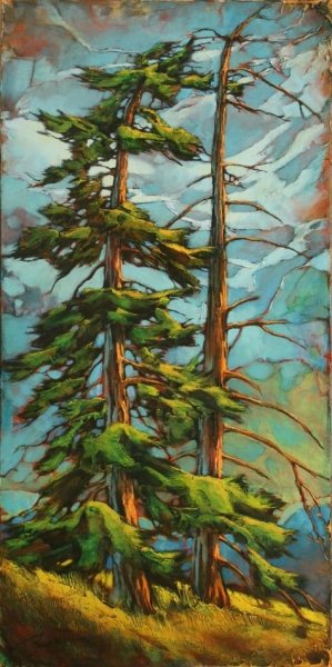 Сосна акрилом