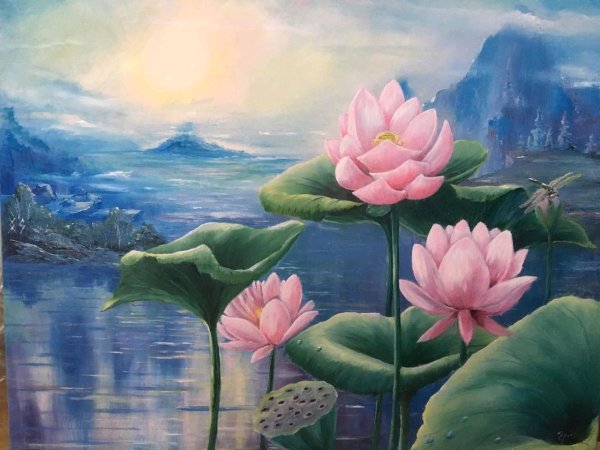 Картина Лотосы Импрессионист Нортон Льюис