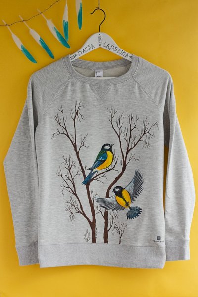 Вышивка птица футболка