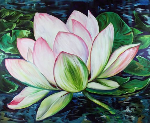 Лотос картина акрилом