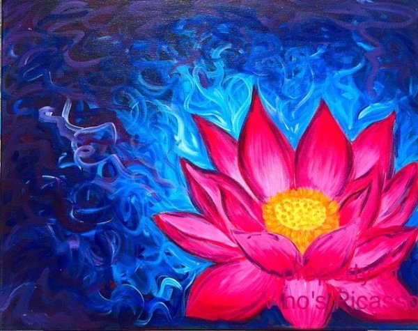 Лотос картина акрилом