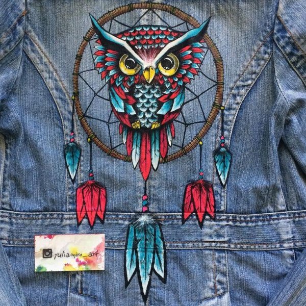 Роспись одежды джинсовой куртки