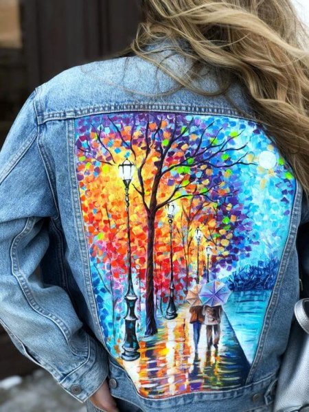 Джинсовка Разрисованная акриловыми красками