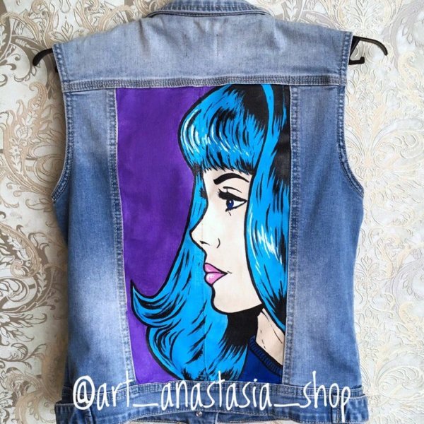 Идея рисования на джинсовке акрилом