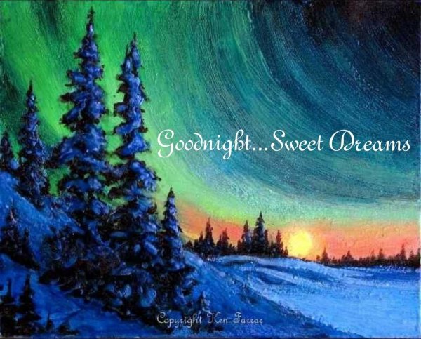 Северное сияние масляной пастелью