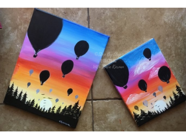 Рисунки с градиентом гуашь