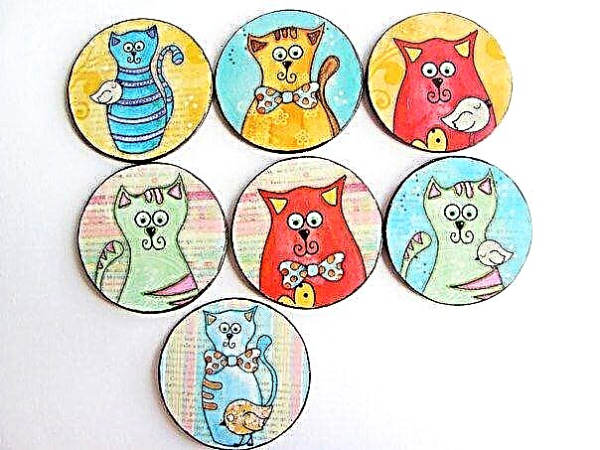 Деревянные значки круглые