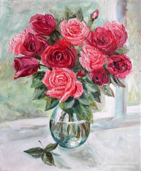 Тимошин Олег художник картины Розя ы стеклянной вазе