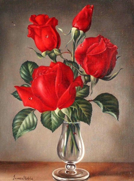 Розы в вазе