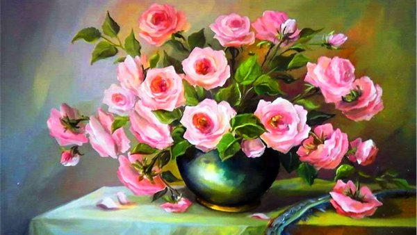 Цветы гуашью