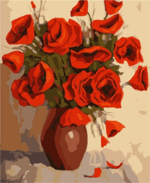 Ваза с цветами акрилом