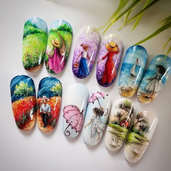 Маникюр художественная роспись
