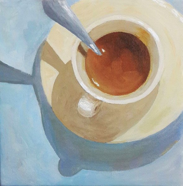 Чашка кофе живопись