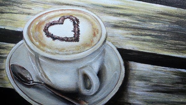Чашка кофе живопись