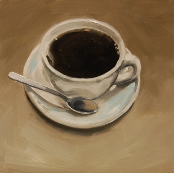 Натюрморт с чашкой кофе акрилом