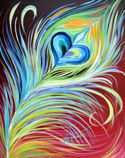 Картина павлинье перо