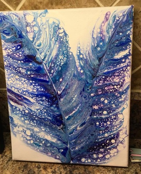 Перо акрилом и поталью