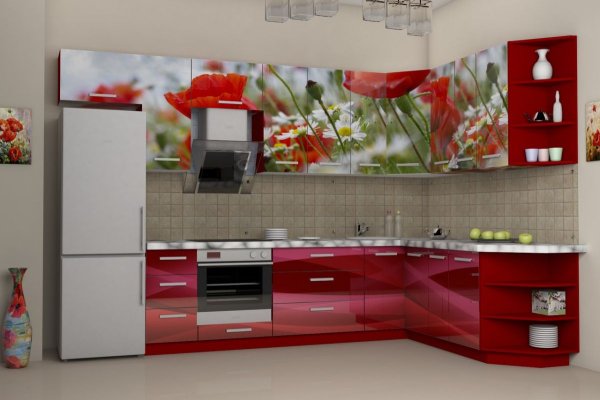 Угловые кухни с фотопечатью на фасадах