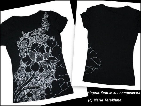 Роспись одежды черно белая