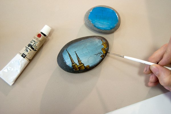 Камни роспись красками