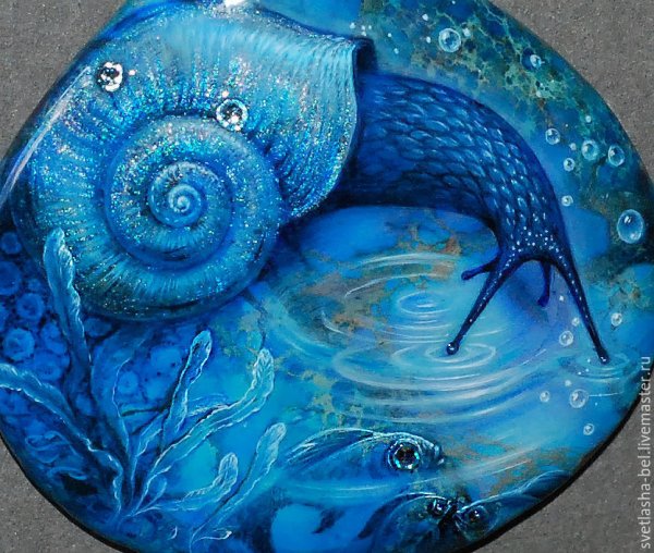 Роспись камней рыбки