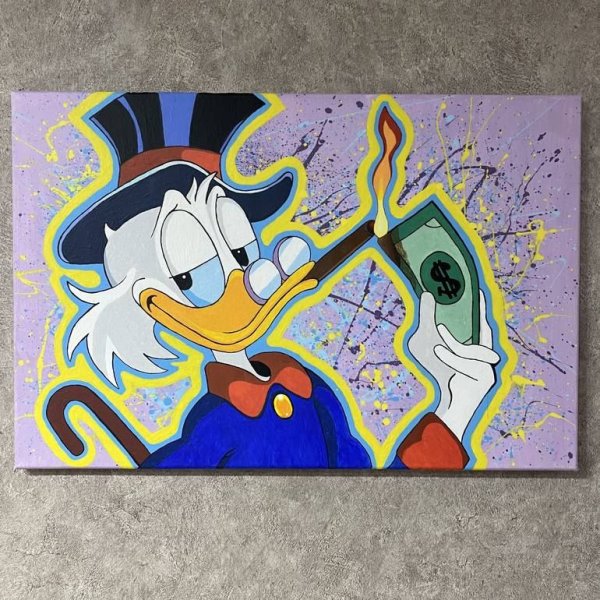 Дональд дак картина акрилом